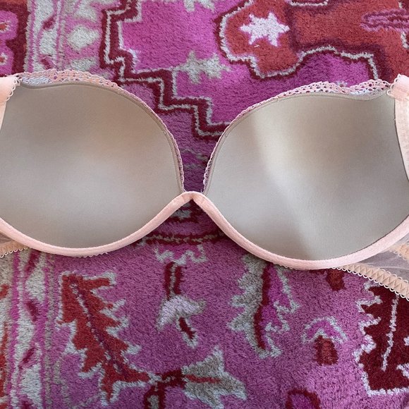 Victoria's Secret Demi Bra Lace 34DD peach/white - Picture 2 of 3